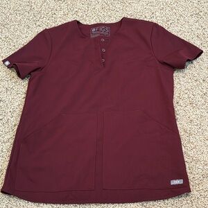 XXS burgundy Figs Kasane Popover scrub top